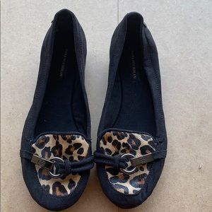 Brand new black and Leopard  loafers